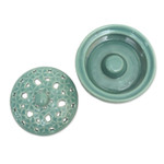 Porcelain mosquito coil holder, 'Plumeria Blooms' - Traditional Porcelain Mosquito Coil Holder Handmade in Bali