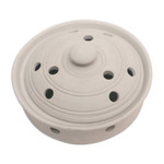 Porcelain mosquito coil holder, 'Polka Dots in White' - Balinese Handmade Porcelain Mosquito Coil Holder in Ivory