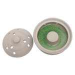 Porcelain mosquito coil holder, 'Polka Dots in White' - Balinese Handmade Porcelain Mosquito Coil Holder in Ivory