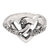 Sterling silver cocktail ring, 'United Love' - Romantic Sterling Silver Cocktail Ring with Heart Motifs thumbail