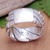 Sterling silver band ring, 'Swirling Jungle' - Traditional Balinese Sterling Silver Band Ring (image 2) thumbail
