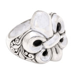 Sterling silver cocktail ring, 'Royal Lis' - Fleur-De-Lis Sterling Silver Cocktail Ring from Bali