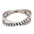 Sterling silver band ring, 'Crossing Orbs' - Sterling Silver Band Ring in a Combination Finish (image 2c) thumbail