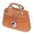 Natural fiber handle bag, 'Stylish Woman' - Handwoven Natural Fiber Handle Bag with Onyx & Silver Accent