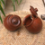 Ceramic salt and pepper set, 'Brown Ambrosia' - Handcrafted Brown Ceramic Salt and Pepper Set