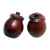 Ceramic salt and pepper set, 'Brown Ambrosia' - Handcrafted Brown Ceramic Salt and Pepper Set