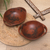Ceramic serving bowls, 'Brown Feast' (pair) - Pair of Brown Ceramic Serving Bowls Crafted in Indonesia thumbail