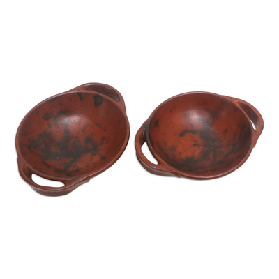 Keramik-Servierschalen, (Paar) - Paar braune Keramik-Servierschalen, hergestellt in Indonesien