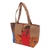 Cotton batik tote handbag, 'Brown Puzzle' - Brown Cotton Handbag with Batik Motifs and Zipper Closure (image 2b) thumbail