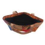 Cotton batik tote handbag, 'Brown Puzzle' - Brown Cotton Handbag with Batik Motifs and Zipper Closure