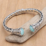 Gold-accented amazonite cuff bracelet, 'Nature's Triumph' - 18k Gold-Accented Cuff Bracelet with Amazonite Gems