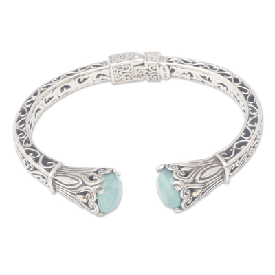 18k Gold-Accented Cuff Bracelet with Amazonite Gems