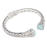 Gold-accented amazonite cuff bracelet, 'Nature's Triumph' - 18k Gold-Accented Cuff Bracelet with Amazonite Gems