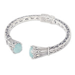 Gold-accented amazonite cuff bracelet, 'Nature's Triumph' - 18k Gold-Accented Cuff Bracelet with Amazonite Gems