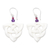 Amethyst and garnet dangle earrings, 'Triangular Knots' - Triangular Knots Dangle Earrings with Amethyst and Garnet (image 2a) thumbail