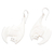 Bone dangle earrings, 'Bat Duo' - Bat Hand-Carved Bone Dangle Earrings with 925 Silver Hooks (image 2b) thumbail