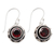 Garnet dangle earrings, 'Batur in Red' - Balinese Sterling Silver Dangle Earrings with Garnet Stones