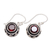 Garnet dangle earrings, 'Batur in Red' - Balinese Sterling Silver Dangle Earrings with Garnet Stones