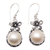 Ohrhänger aus Zuchtperlen - Frangipani-Ohrhänger aus Sterlingsilber mit weißen Perlen