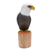 Wood sculpture, 'Iconic Bald Eagle' - Suar and Teak Wood Eagle Sculpture Hand-Carved in Indonesia