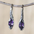 Amethyst drop earrings, 'Seeds of Wisdom' - Traditional Balinese Drop Earrings with Faceted Amethyst (image 2) thumbail