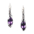 Amethyst drop earrings, 'Seeds of Wisdom' - Traditional Balinese Drop Earrings with Faceted Amethyst thumbail