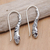 Amethyst drop earrings, 'Seeds of Wisdom' - Traditional Balinese Drop Earrings with Faceted Amethyst (image 2b) thumbail