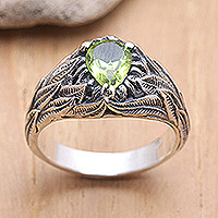 Peridot domed ring, 'Natural Fortune'