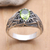 Peridot domed ring, 'Natural Fortune' - Sterling Silver Domed Ring with One-Carat Peridot Stone (image 2) thumbail