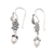 Aretes colgantes de perlas cultivadas - Aretes colgantes florales de plata esterlina con perlas cultivadas