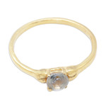 Gold-plated blue topaz solitaire ring, 'Sky Duchess' - 18k Gold-Plated Solitaire Ring with Faceted Blue Topaz Gem