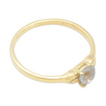 Gold-plated blue topaz solitaire ring, 'Sky Duchess' - 18k Gold-Plated Solitaire Ring with Faceted Blue Topaz Gem