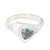 Blauer Topas-Einzelsteinring - Dreieckiger Ring aus Sterlingsilber mit blauem Topasstein