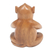 estatuilla de madera - Estatuilla de mono de madera de suar marrón hecha a mano de Bali