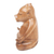 Wood statuette, 'Gentle Master' - Handmade Brown Suar Wood Pig Statuette from Bali (image 2c) thumbail