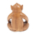 Wood statuette, 'Gentle Master' - Handmade Brown Suar Wood Pig Statuette from Bali (image 2d) thumbail