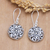 Sterling silver dangle earrings, 'Floral Swirls' - Polished Sterling Silver Floral Dangle Earrings from Bali (image 2) thumbail