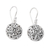 Sterling silver dangle earrings, 'Floral Swirls' - Polished Sterling Silver Floral Dangle Earrings from Bali thumbail