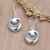 Sterling silver dangle earrings, 'Tropical Ambience' - Leafy Round Sterling Silver Dangle Earrings from Bali