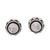 Aretes de botón con piedra lunar arcoíris - Pendientes de botón de plata de ley con piedras lunares arcoíris