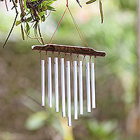 Bamboo mini wind chimes, 'Sounds of Memories' - Bamboo and Aluminum Mini Wind Chimes Handmade in Bali