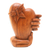 Escultura en madera - Escultura de corazón y mariposa en madera de suar tallada a mano