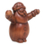 Wood statuette, 'Forest Santa' - Signed Brown Suar Wood Santa Claus Statuette from Bali (image 2b) thumbail