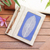 Natural fiber journal, 'Blue Leaf' - Hand-Crafted Eco-Friendly Natural Fiber Journal in Blue (image 2) thumbail