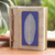 Natural fiber journal, 'Blue Leaf' - Hand-Crafted Eco-Friendly Natural Fiber Journal in Blue (image 2b) thumbail