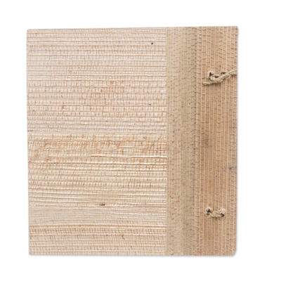 Natural fiber journal, 'Forest Memories' - Eco-Friendly Handcrafted Tree-Themed Natural Fiber Journal