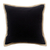 Linen cushion cover, 'Night Shores' - Tropical-Themed Embroidered Black Linen Cushion Cover