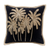 Linen cushion cover, 'Noon Shores' - Tropical-Themed Embroidered Linen Cushion Cover from Bali