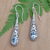 Blue topaz dangle earrings, 'Heavenly Queen in Blue' - Traditional Dangle Earrings with Two-Carat Blue Topaz Gems (image 2) thumbail
