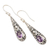 Amethyst dangle earrings, 'Heavenly Queen in Purple' - Traditional Dangle Earrings with One-Carat Amethyst Gems (image 2b) thumbail